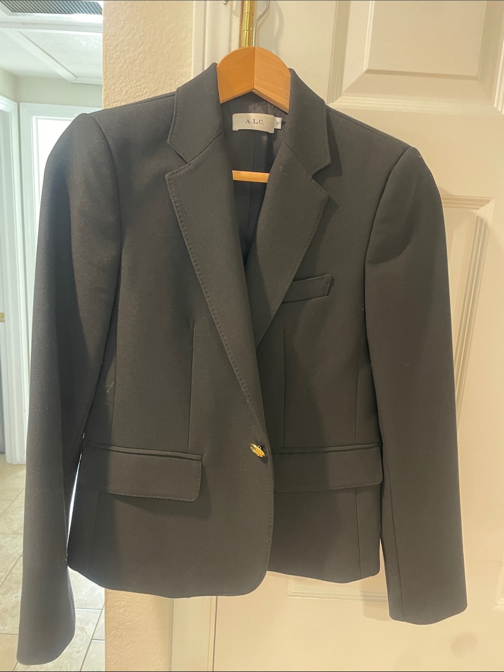 A.L.C. Black Tailored Single-Button Blazer